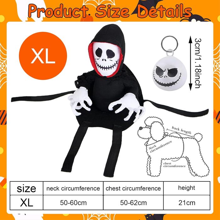 Костюм для собак на Хелловін - MACULPER, великий розмір