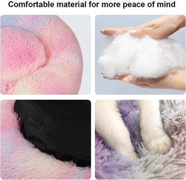 Кругле ліжко для котів та собак, 50 см, Nisrada, з антиковзною основою, кольорове, для тварин