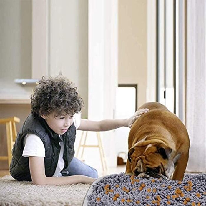 Килимок для собак, розвиваючий, для нюхання, миючий, нековзний, 43 x 53 см, сірий