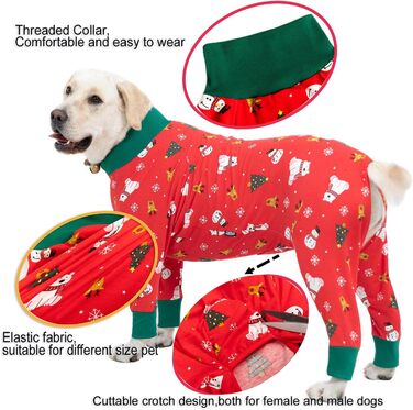 Комбінезон для собак великих порід, захисний, анти-шерсть, від лизання, для захисту ран, піжамний, розмір XXXL, 7XL, для святкування Різдва