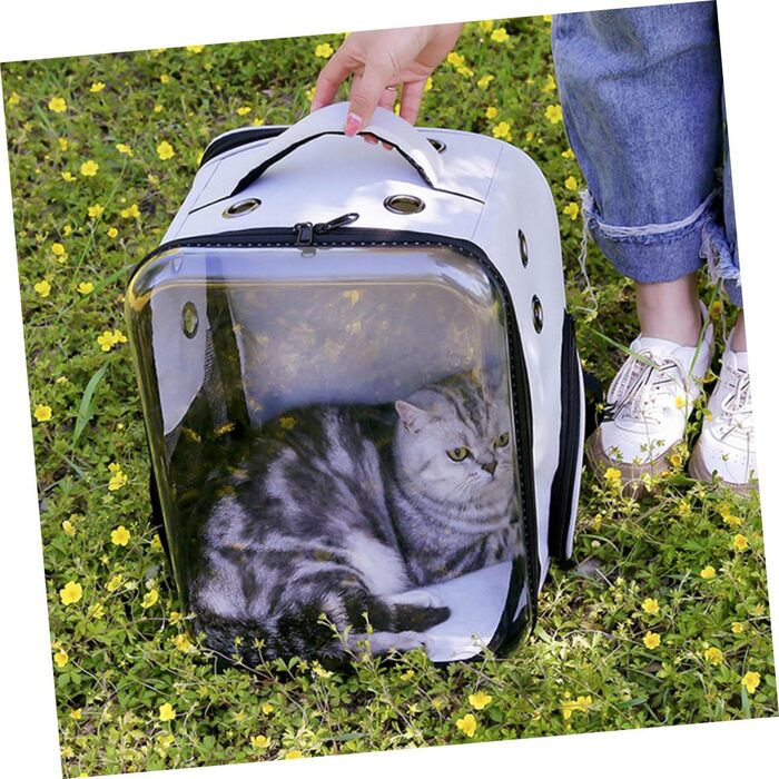 CIYODO Транспортна сумка для домашніх тварин: складана, прозора, з міцного PC та дихаючого Оксфорду. Підходить для собак та котів.