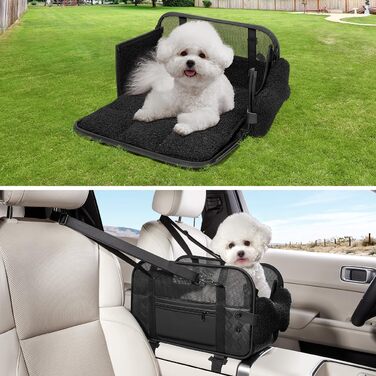 Транспортна сумка для собак та котів: переноска для тварин до 6 кг, з підстилкою та сталевим каркасом, чорна