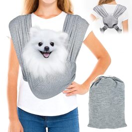 Сумка-переноска для собак до 9 кг, сіра. З регульованим плечовим ременем, для прогулянок та активностей на свіжому повітрі. Підходить для маленьких собак та котів.