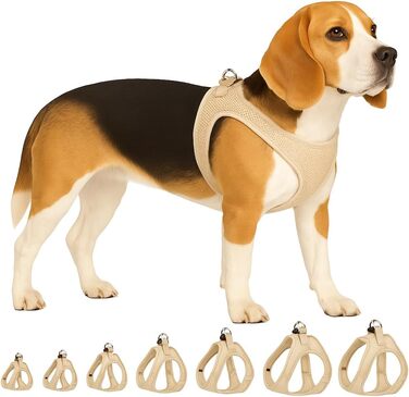 Шлейка для собак середнього розміру Flamingo Step&Go Bento Beige, L