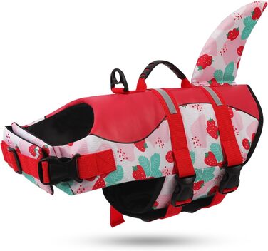 Спасальний жилет для собак AENKU: червоний (полуниця), середній розмір