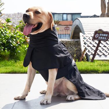 Водонепроникний собачий дощовик PAWIVID з флісовою підкладкою - вітрозахисний зимовий дощовик та куртка з світловідбиваючими смугами - теплий дощовик для собак для використання в приміщенні/на вулиці, всі розміри (Хакі, ) Хакі (Чорний, XXL)