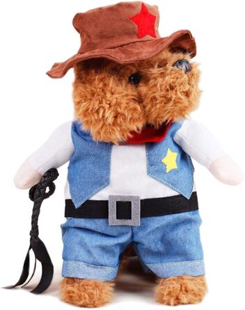 Костюм на честь Halloween для собак та котів XIAOYU: Ковбойська куртка та капелюх, супер милий косплей для маленьких тварин