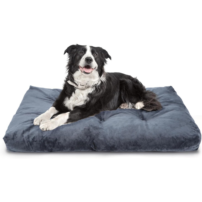 М'який лежак для собак великих порід Nobleza, 122x74 см, з неслизьким дном, миючий, плюшевий, темно-сірий