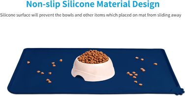 Силіконовий килимок для годування собак та котів AUDWUD, водонепроникний, антиковзний, 61x41 см, блакитний