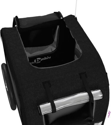 Ферштрайт Причіп для велосипеда, переноска для собак, вантажний причіп, Oxford-Gewebe, чорний, 125 x 64 x 66 см, до 45 кг