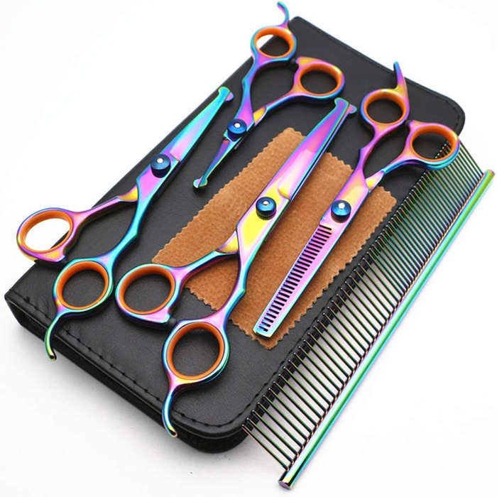 Набір для грумінгу домашніх тварин QUNINE: професійні ножиці для стрижки собак, котів та інших тварин, 11,4–16,5 см