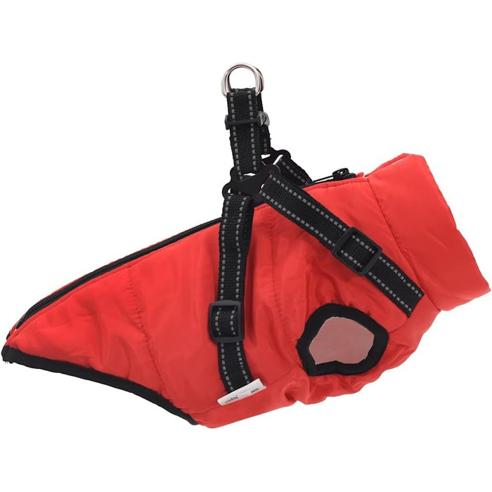 Водонепроникний теплий дощовик для собак з шлейкою, дощовик для собак, тепла куртка для цуценят, червоний (l28)