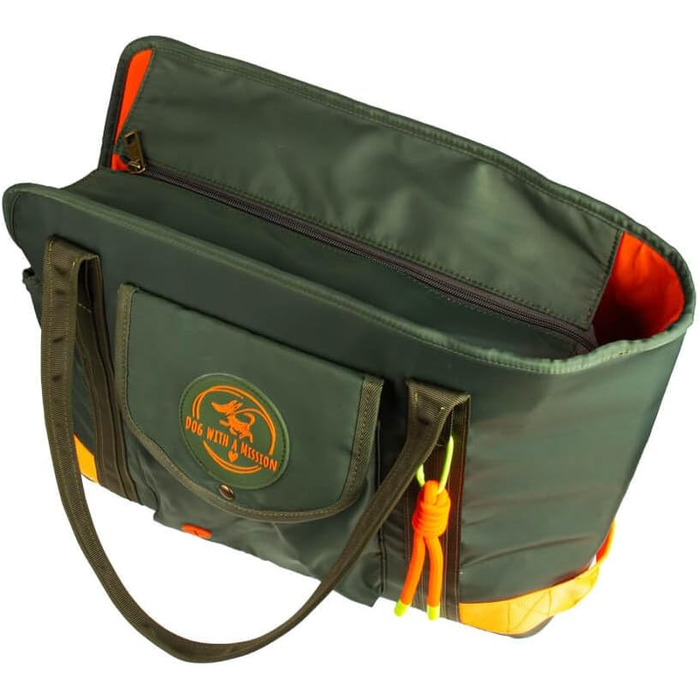 Сумка для собак Dog with a Mission | Переноска для собак | Сумка-переноска для тварин | Зелена/Помаранчева | 47 x 34 x 20 см