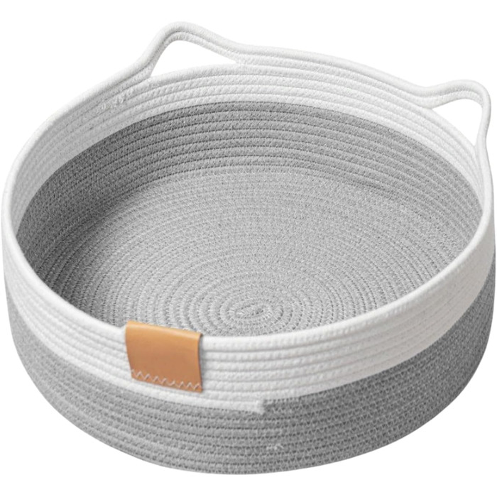 Квіткове ліжко для кота, 50 см, плетений кошик, зручне, міцне, сірого кольору (S, світло-сірий)