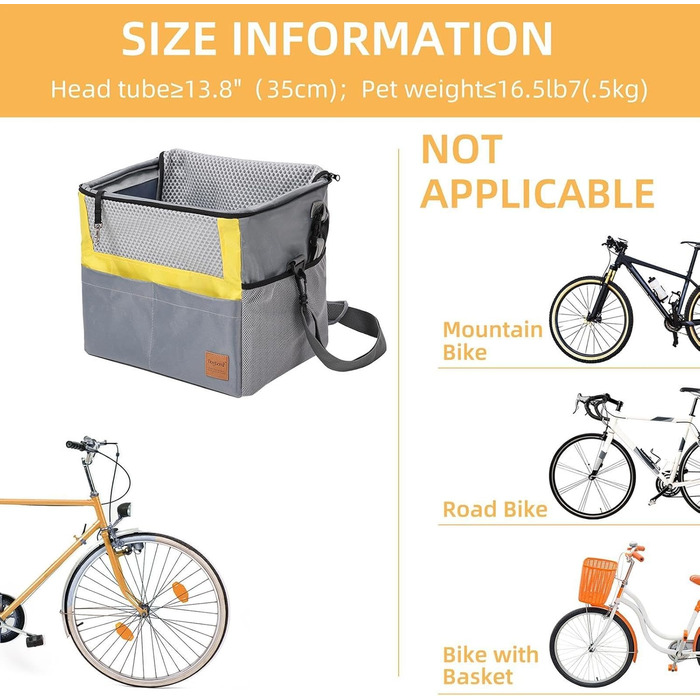 Водонепроникний велосипедний кошик для собак та речей з кишенями - багаж для велосипеда
