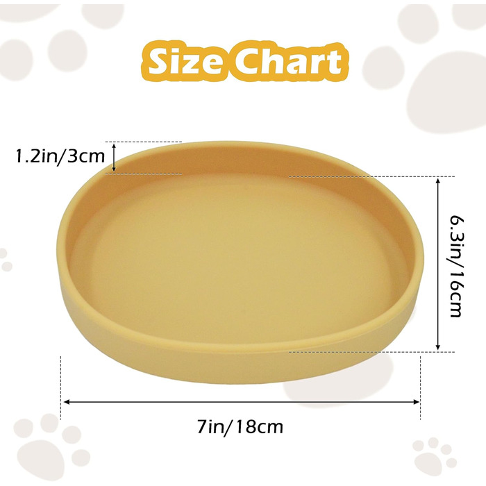 Набори мисок для котів та собак Bebeibon: силіконові, неслизькі, 330 мл, 2 шт. (жовті)