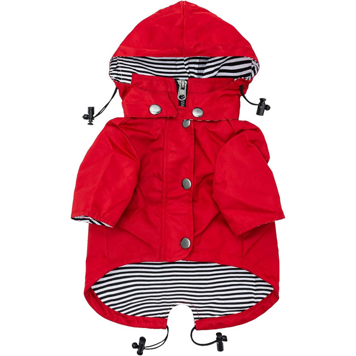 Дощовик для собак Ellie Dog Wear з відбивними кнопками, кишенями, водовідштовхувальний, знімний капюшон, регульований шнурок, розміри XS–XXL