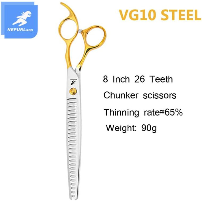 Професійна 20.3 см високоякісна фейдяча ножиця для собак, для грумінгу (Chunker)