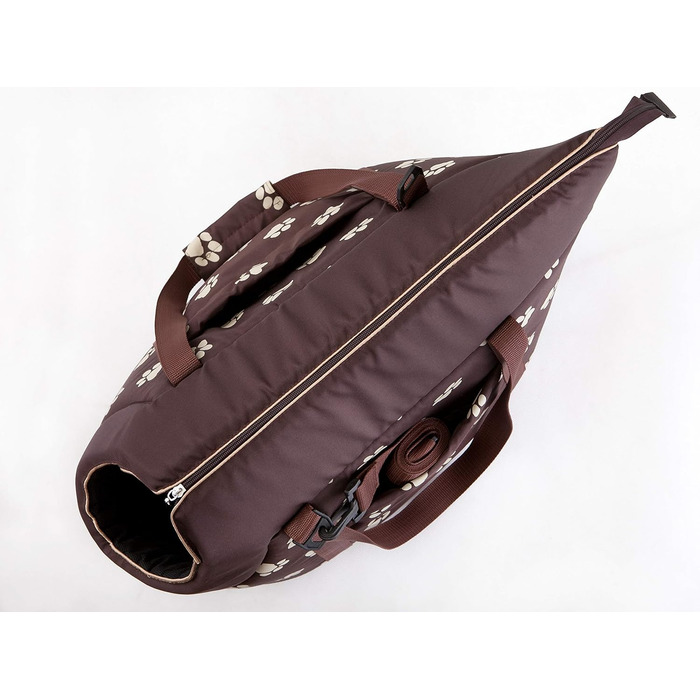 Транспортна сумка для собак та котів (R1, коричнева з лапками)