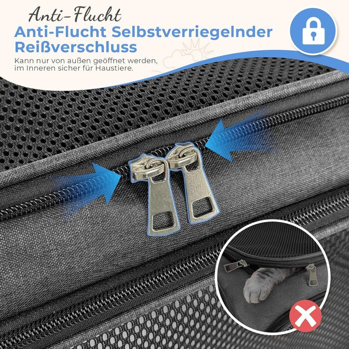 Транспортна сумка для кота/собаки до 5 кг, сіра, 43 x 28 x 28 см