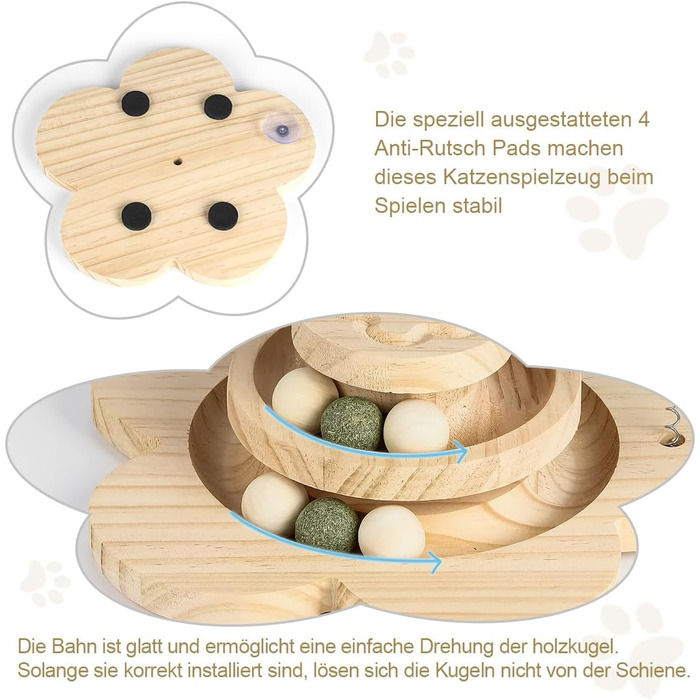 Інтерактивна іграшка для котів 4 в 1: когтеточка з мотузки, інтерактивна іграшка з пір'ям, дерев'яна іграшка-головоломка