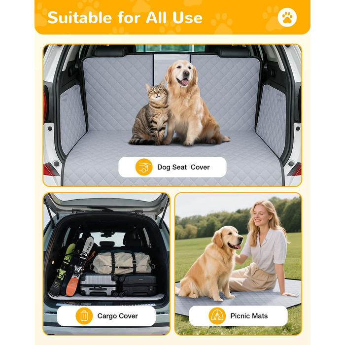 Захисна килимок для багажника авто від Lekespring: водонепроникний, стійкий до подряпин, з захистом бокових стінок та краю завантаження. Легкий у догляді та міцний. Колір: сірий