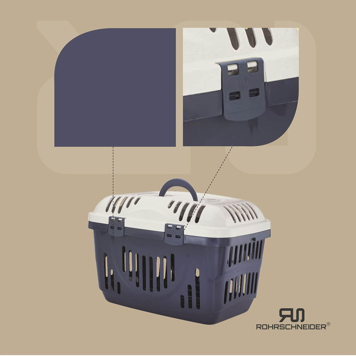 Транспортна переноска для котів Rohrschneider (Блакитна) | Велика переноска для кота | З ручкою