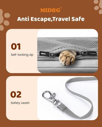 Трансформер для котів MIDOG: м'яка переноска з TSA-сертифікацією, для подорожей літаком, під сидіння, розширюваний об'єм, надійні застібки, оливковий/листяний колір