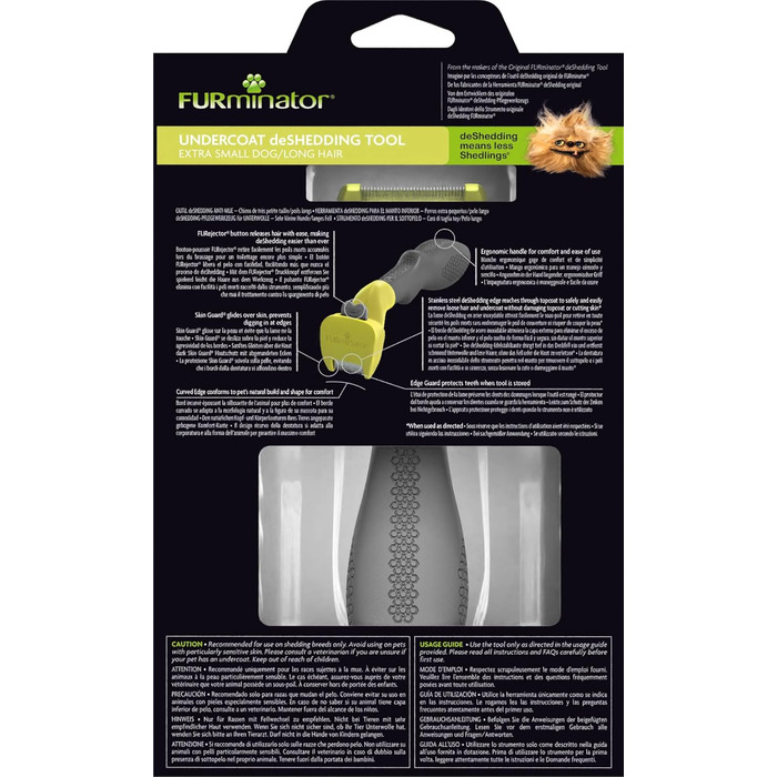 FURminator для собак XS, довга шерсть: щітка для видалення підшерстка, версія 2.0