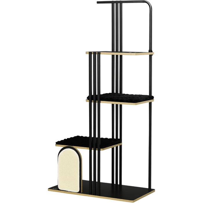 Дерев'яний комплекс для котів PawHut з ігровим м'ячем, 40x30x43 см (85x48x170 см)