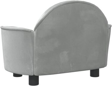 М'яке ліжко для собак та котів з велюру, 66x40x45 см, світло-сірий колір