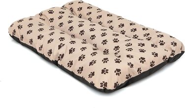 М'який лежак для собак, лежанка-софа для тварин, подушка для собак, корзина для собак, м'яке ліжко для собак, 90 x 60 см, бежевий, R1, з принтом лапок