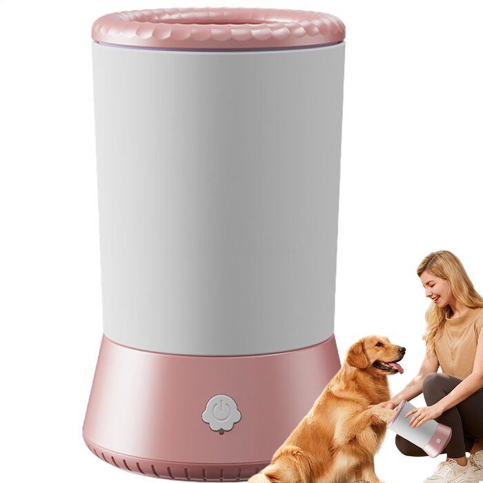 Автоматичний мийник лап для собак, електричний, для догляду за лапами, білий/рожевий