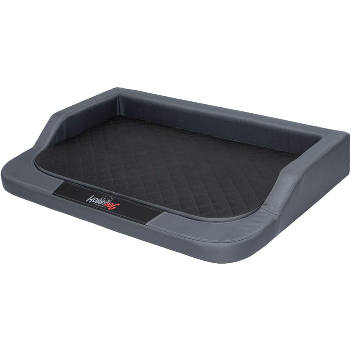 Ортопедичне собаче ліжко MEDICO Standard для собак маленьких, середніх та великих порід (75 x 50 см, сірий з чорним)