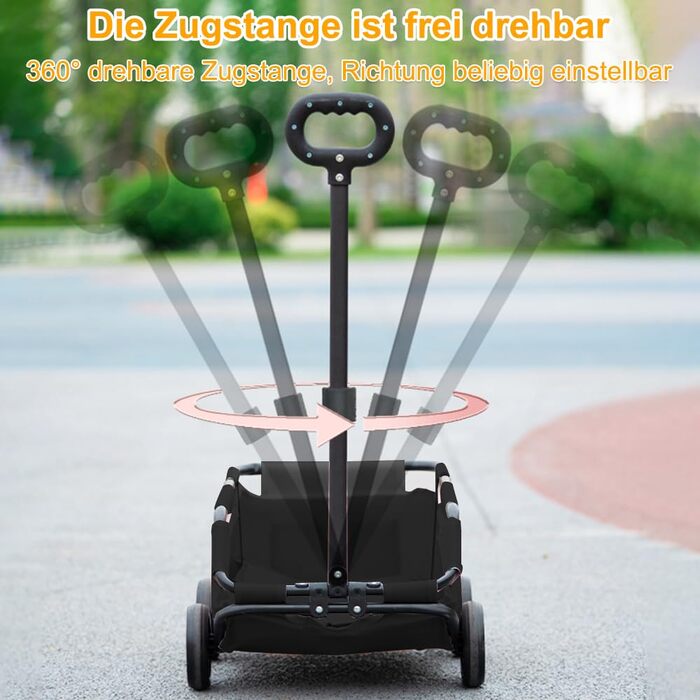 Візок для собак Homewell: складаний, багатофункціональний, з висувним ручками (чорний)