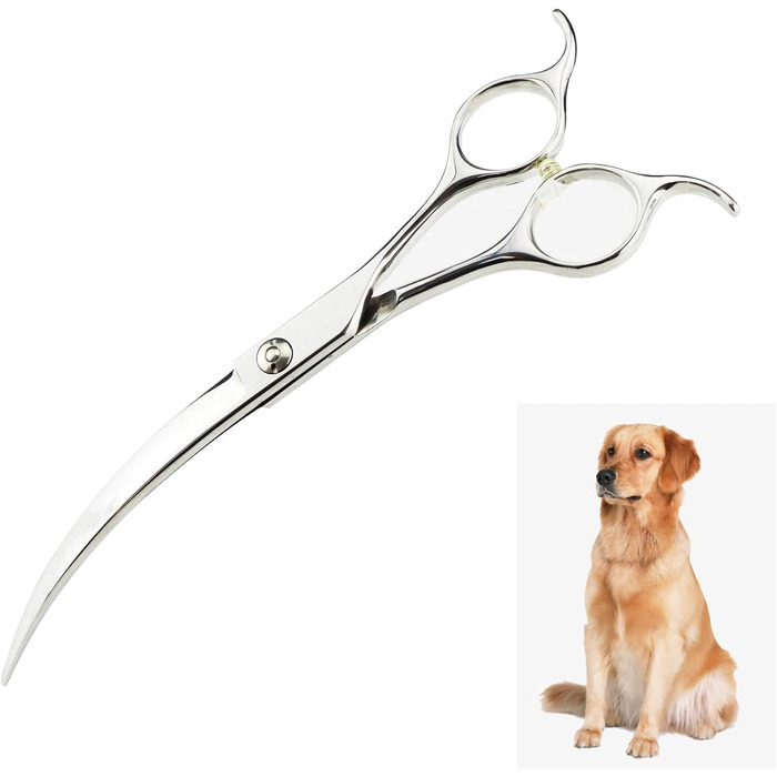 Професійна вигнута ножиці для грумінгу собак 7.0 дюймів (45°) з японської сталі 440C