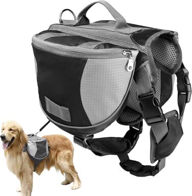 Рюкзак для собак Nankoyal з бічними кишенями, регульоване оснащення, для кемпінгу, подорожей, міста та авто