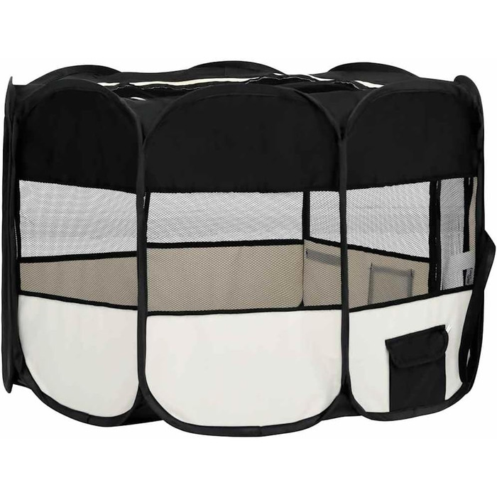 Вольєр для цуценят VidaXL, розкладний, 125x125x61 см, чорний
