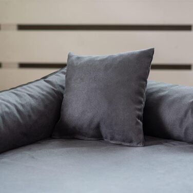 Ортопедичне ліжко для собак Eden, велике, середні породи, без подушки - килимок для собак, матеріал еко-шкіра + акриловий матеріал, знеболююче, зносостійке, міцне (L, чорно-коричневе)