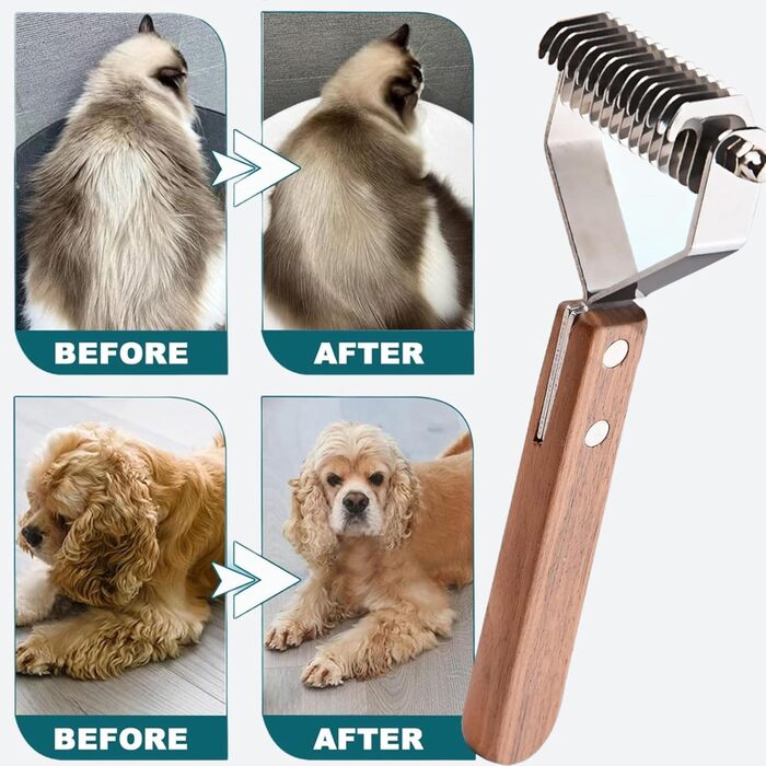 Гребінець для вичісування підшерстка SANTUO Coat King для собак та котів з 14 зубцями, інструмент для грумінгу