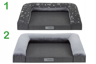 Ліжко для собак 2в1 (диван та матрац) Welsti, 70x50 см, м'яка підстилка-подушка