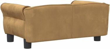 Крісло-ліжко для собак, м'яке ліжко для тварин, лежанка для маленьких собак та котів, лежанка для домашніх тварин, велюр (70 x 45 x 30 см, коричневий)