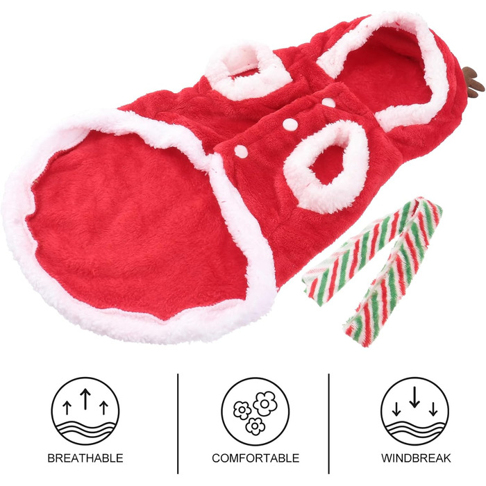 Костюм для собаки/кішки Холібанна, Різдвяний олень, тепла жилетка для зими (L)