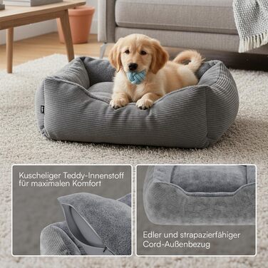 Зручне ліжко для собак Skølm Eir з знімним чохлом, корзина для собак, миска для собак, подушка для собак, ліжко для собак, диван для собак 90x65 см