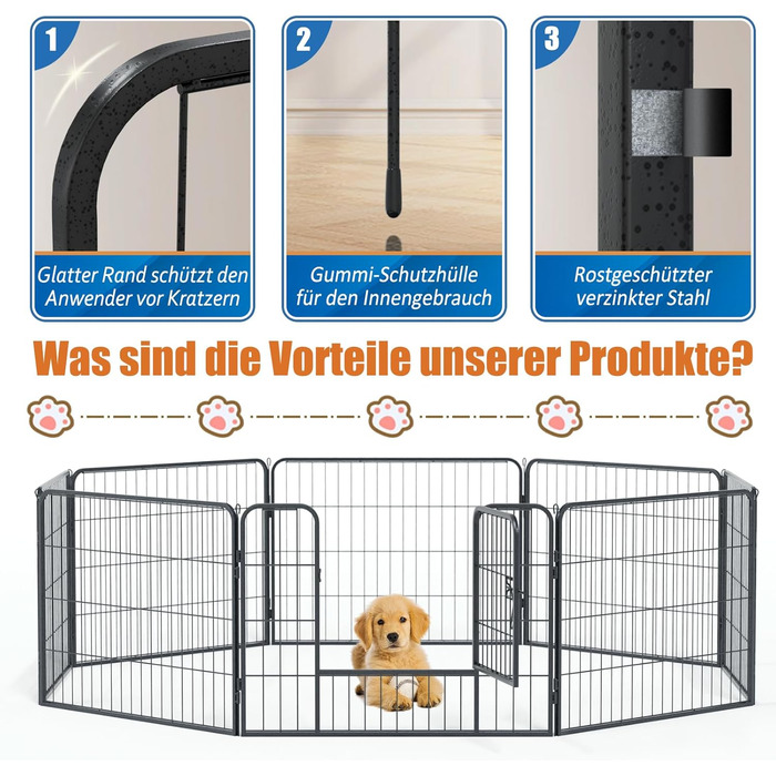 Металевий вольєр для собак та цуценят, переносний загон для тварин, ігровий майданчик на вулицю (12 шт.)