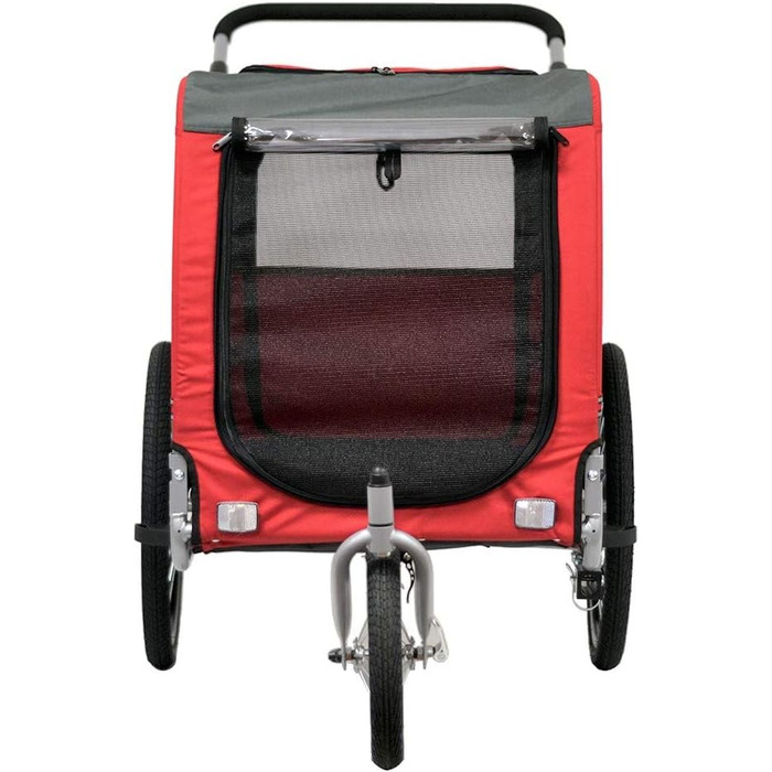 Причіп для собак Papilioshop Zeta – візок для тварин, 3 розміри, для собак, котів та інших домашніх тварин, стабільний, комфортний та практичний (Червоний L)