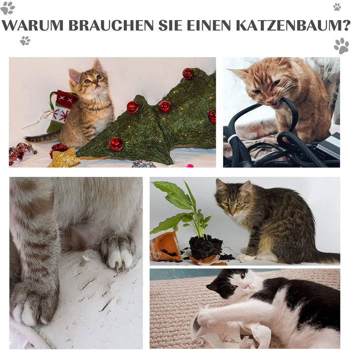 Кігтеточка для котів PawHut - кігтеточка-дерево з іграшками, чорна, 35,5 x 37 x 46 см