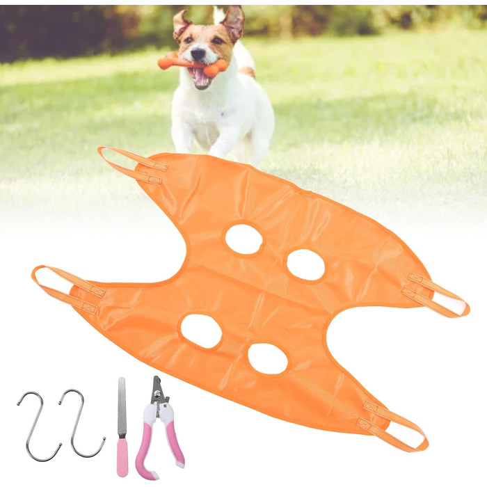 Гамак для догляду за собаками, рушник для сушіння тварин, гамак для краси з ножицями, гамак для релаксації та догляду за тваринами, гамак для котів та догляду за тваринами для стрижки кігтів (S-), великий, оранжевий