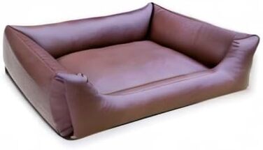 Водонепроникне ліжко для собак 4L Textil Mario з штучної шкіри, корзина для собак, ліжко для великих і середніх собак, собаче ліжко XXL (120x90 см, Коричневе)