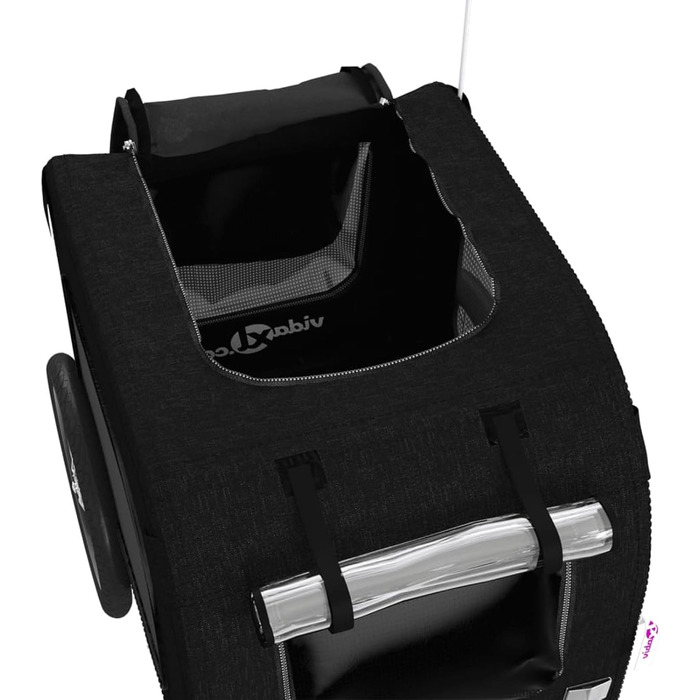 Ферштрайт Причіп для велосипеда, переноска для собак, вантажний причіп, Oxford-Gewebe, чорний, 125 x 64 x 66 см, до 45 кг